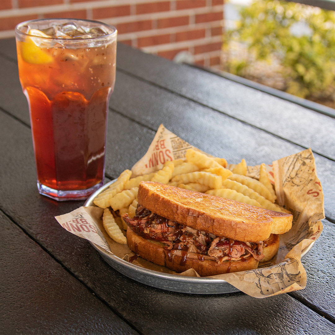 Pulled Pork Big Deal with Fries and Sweet Tea, yours for $5.99 on National Pulled Pork Day.
