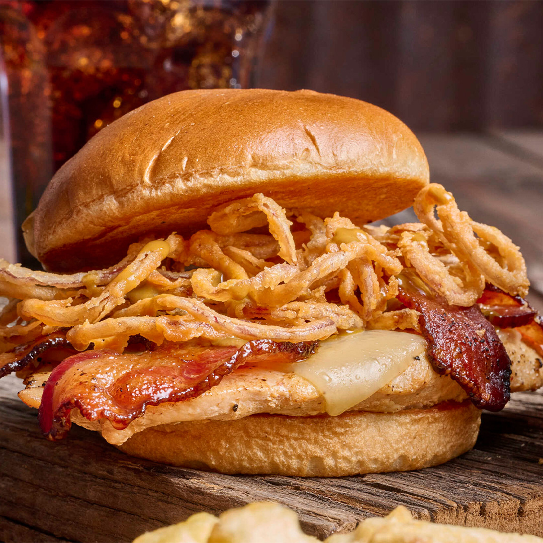 BBQ & Bacon Brisket Burger with Candied Bacon